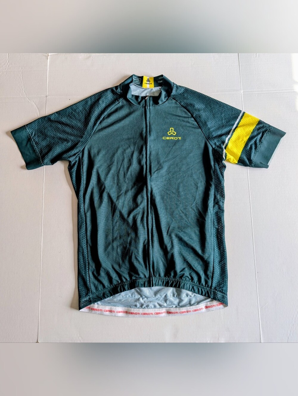 Cerotipolar Race Green Cut Full Zip Cycling SS Jersey XL